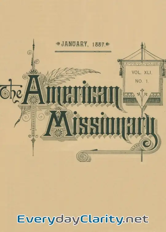 Book cover: The American Missionary — Volume 41, No. 1, January, 1887