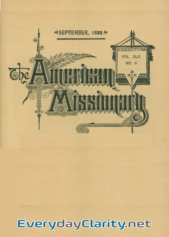 Book cover: The American Missionary — Volume 42, No. 9, September, 1888
