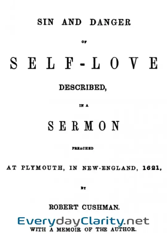 Book cover: The Sin And Danger Of Self-Love . Described By A Sermon Preached At Plymouth, In New-Engla