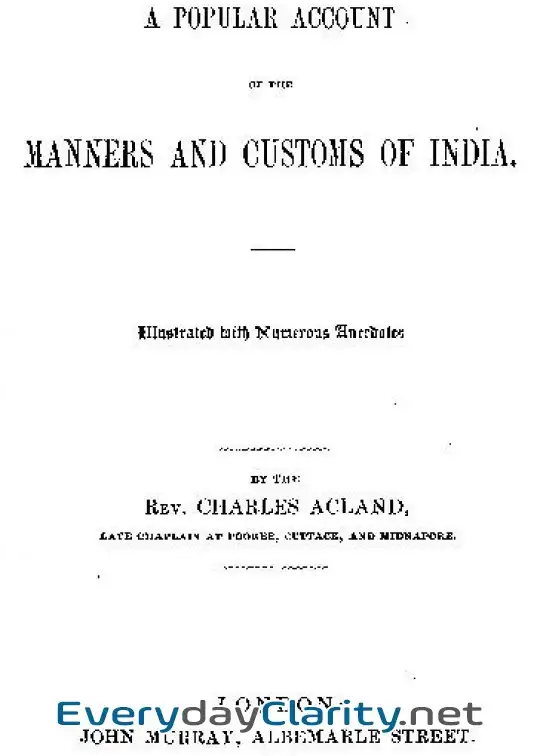 Book cover: A Popular Account Of The Manners And Customs Of India