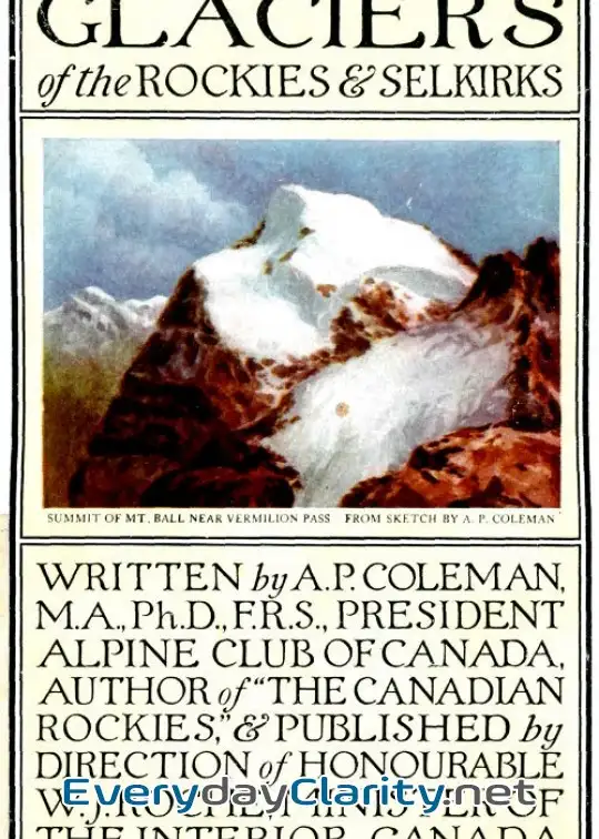 Book cover: Glaciers Of The Rockies And Selkirks, 2Nd. Ed. . With Notes On Five Great Glaciers Of The