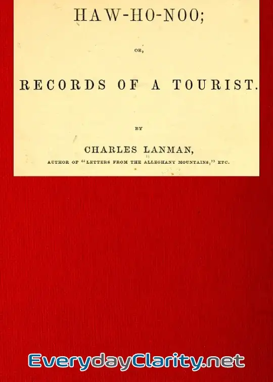 Book cover: Haw-Ho-Noo; Or, Records Of A Tourist