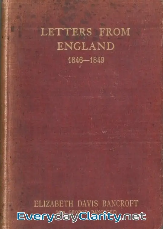 Book cover: Letters From England, 1846-1849
