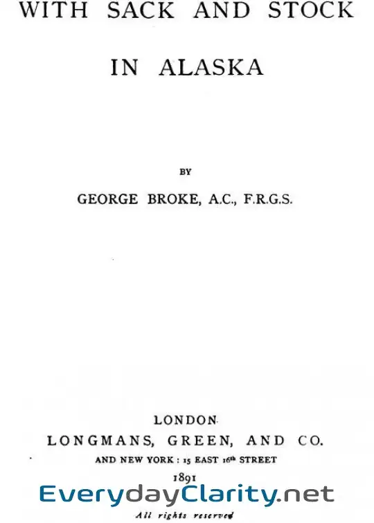 Book cover: With Sack And Stock In Alaska