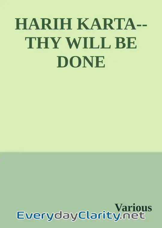 Book cover: Harih Karta--Thy Will Be Done