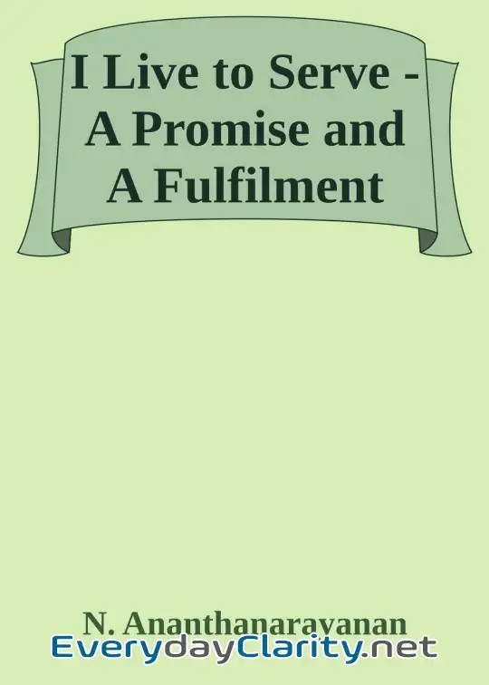 Book cover: I Live To Serve