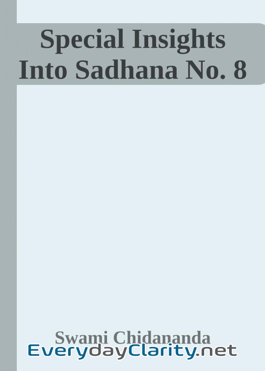 Book cover: Special Insights Into Sadhana