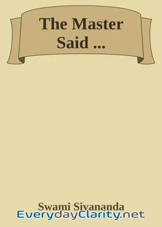 Book cover: The Master Said . . .