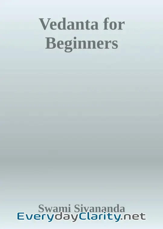 Book cover: Vedanta For Beginners