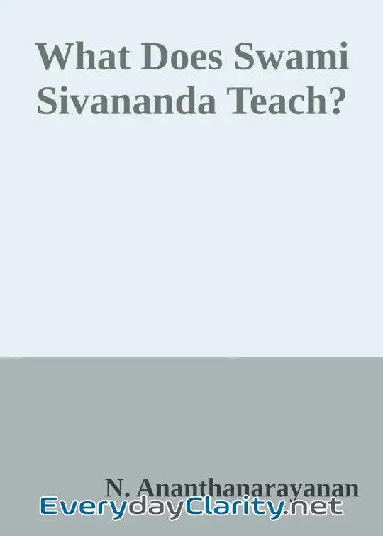 Book cover: What Does Swami Sivananda