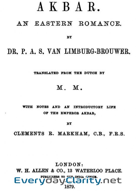 Book cover: Akbar. An Eastern Romance