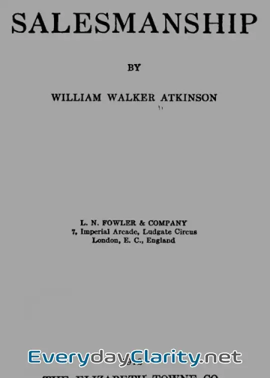Book cover: The Psychology Of Salesmanship