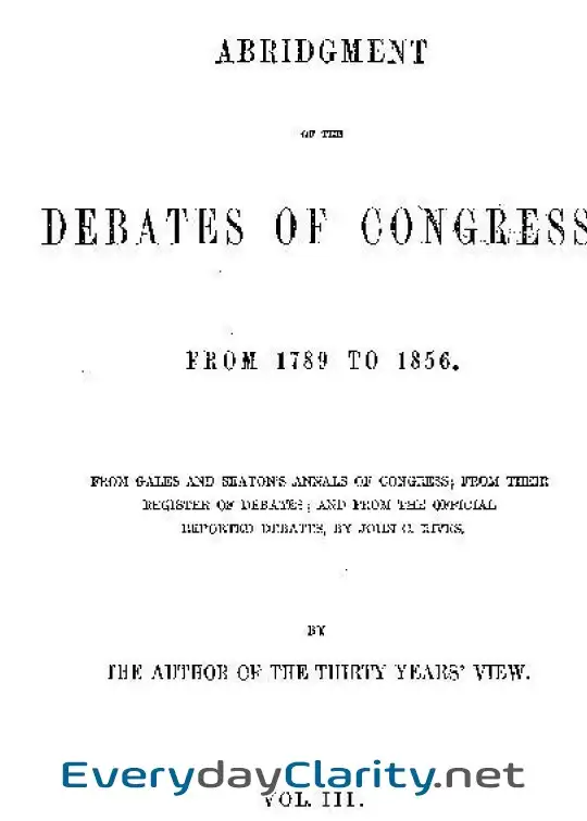 Book cover: Abridgment Of The Debates Of Congress, From 1789 To 1856, Vol. 3 (Of 16)
