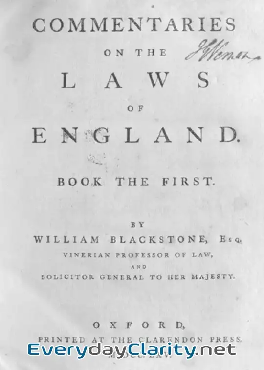 Book cover: Commentaries On The Laws Of England, Book The First