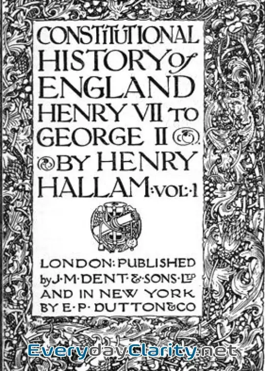 Book cover: Constitutional History Of England, Henry Vii To George Ii. Volume 1 Of 3