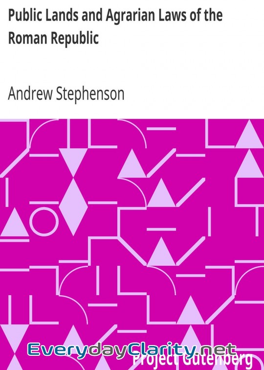 Book cover: Public Lands And Agrarian Laws Of The Roman Republic