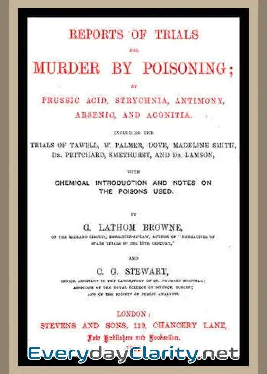 Book cover: Reports Of Trials For Murder By Poisoning; . By Prussic Acid, Strychnia, Antimony, Arsenic