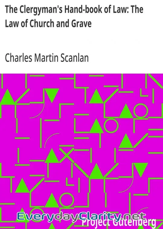Book cover: The Clergyman’s Hand-Book Of Law. The Law Of Church And Grave