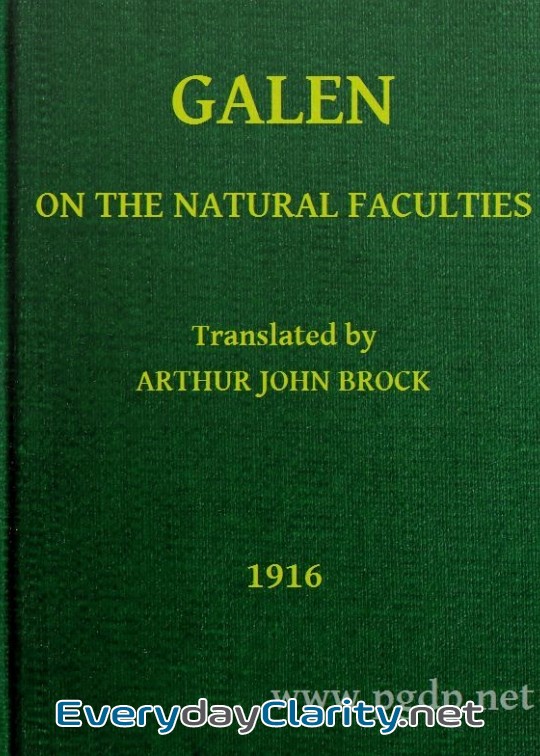 Book cover: Galen. On The Natural Faculties