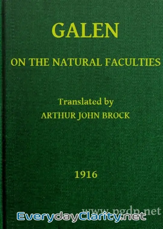 Book cover: Galen. On The Natural Faculties