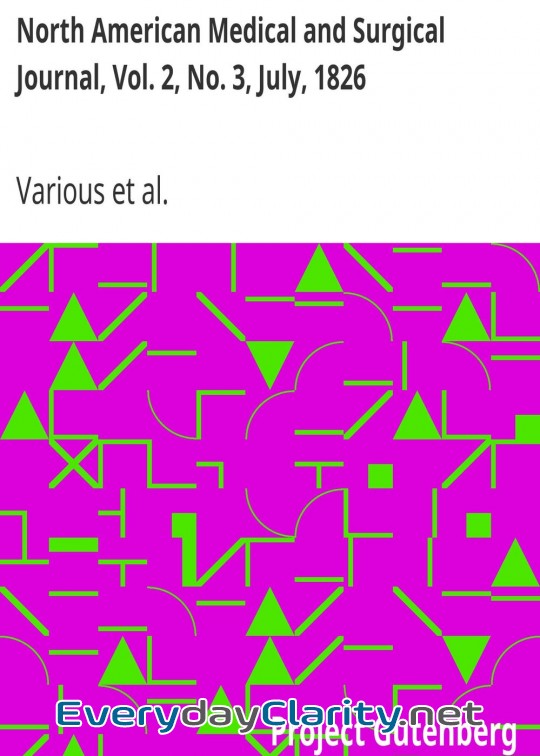 Book cover: North American Medical And Surgical Journal, Vol. 2, No. 3, July, 1826