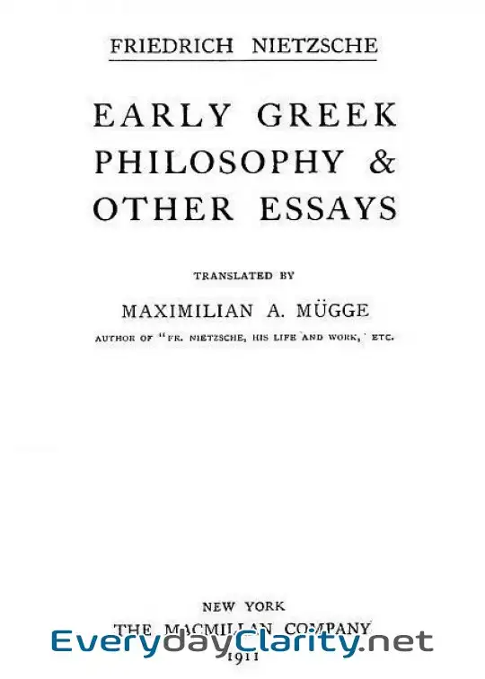 Book cover: Early Greek Philosophy & Other Essays . Collected Works, Volume Two