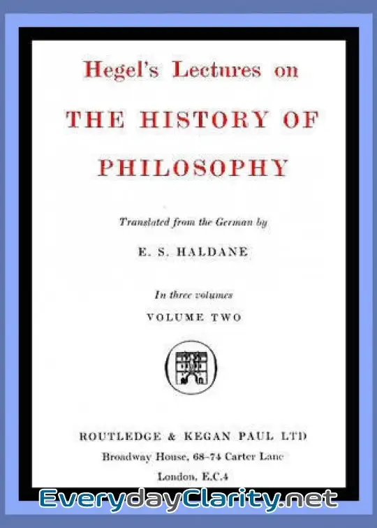 Book cover: Hegel’s Lectures On The History Of Philosophy. Volume 2 (Of 3)
