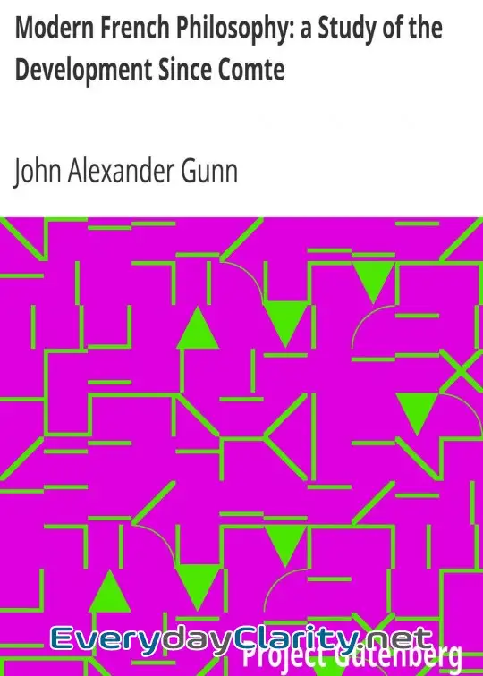 Book cover: Modern French Philosophy. A Study Of The Development Since Comte