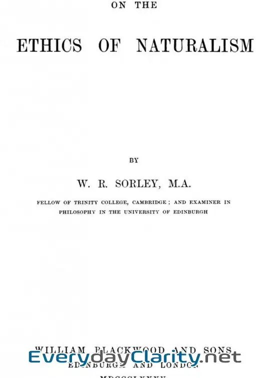 Book cover: On The Ethics Of Naturalism