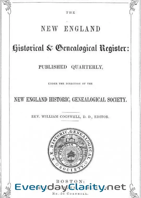 Book cover: The New England Historical & Genealogical Register, Vol. 1, No. 1, January 1847