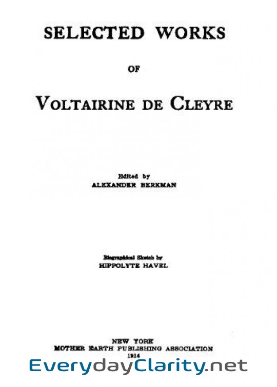 Book cover: Selected Works Of Voltairine De Cleyre