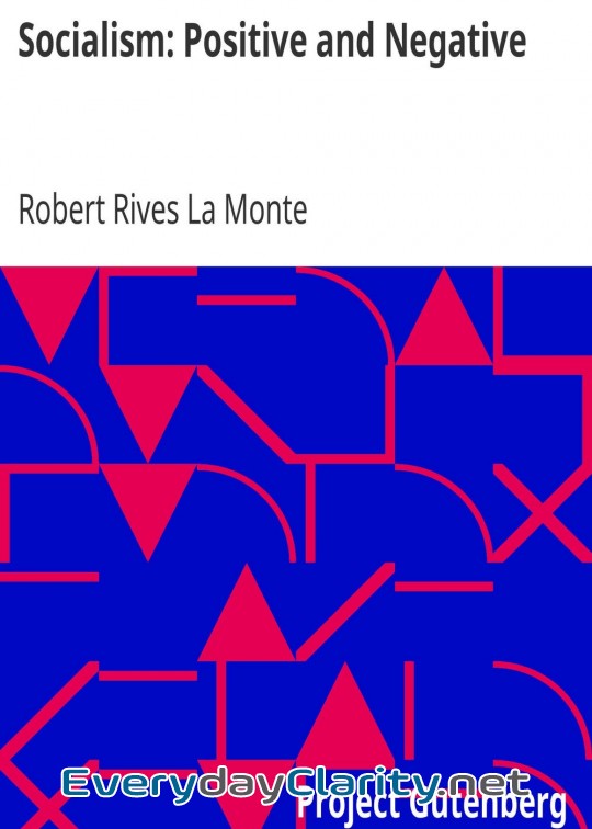 Book cover: Socialism. Positive And Negative