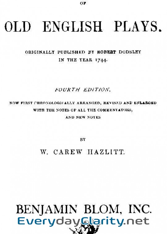 Book cover: A Select Collection Of Old English Plays, Volume 13