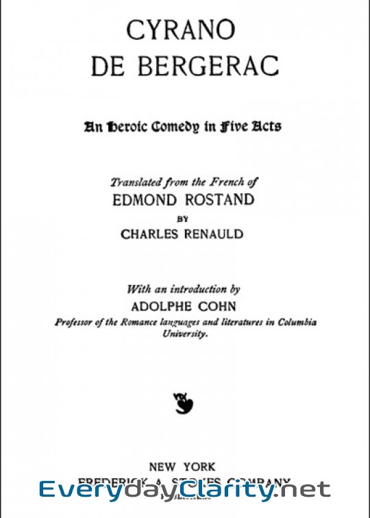 Book cover: Cyrano De Bergerac. An Heroic Comedy In Five Acts