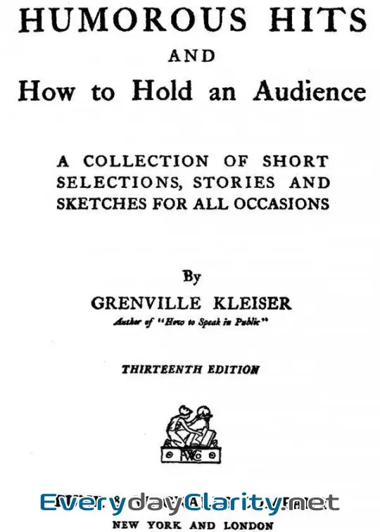 Book cover: Humorous Hits And How To Hold An Audience . A Collection Of Short Selections, Stories And