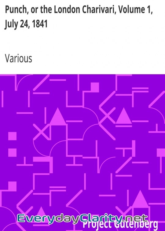 Book cover: Punch, Or The London Charivari, Volume 1, July 24, 1841