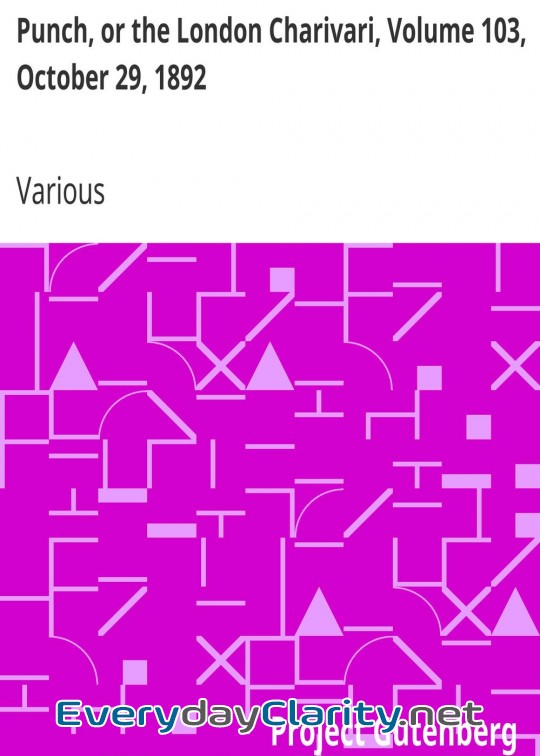 Book cover: Punch, Or The London Charivari, Volume 103, October 29, 1892