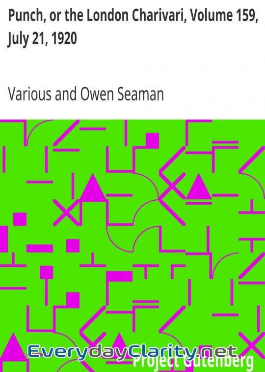 Book cover: Punch, Or The London Charivari, Volume 159, July 21, 1920
