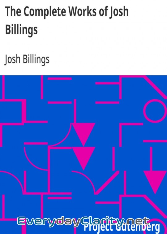 Book cover: The Complete Works Of Josh Billings
