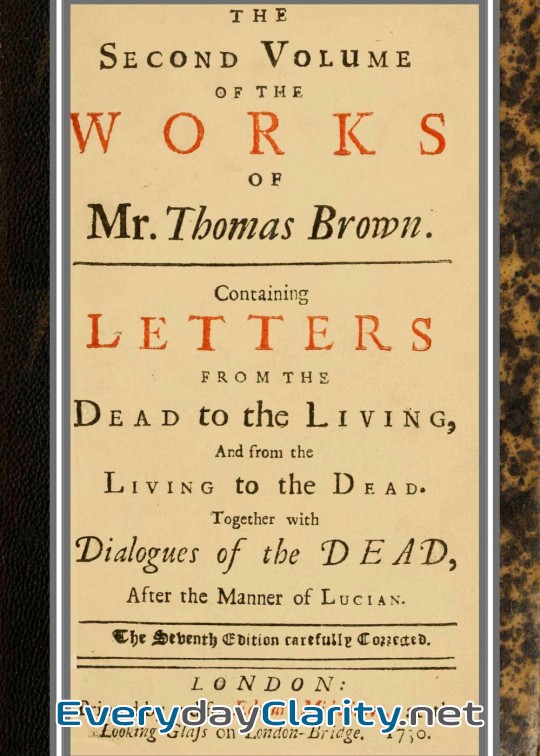 Book cover: The Works Of Mr. Thomas Brown, Serious And Comical . In Prose And Verse, With His Remains