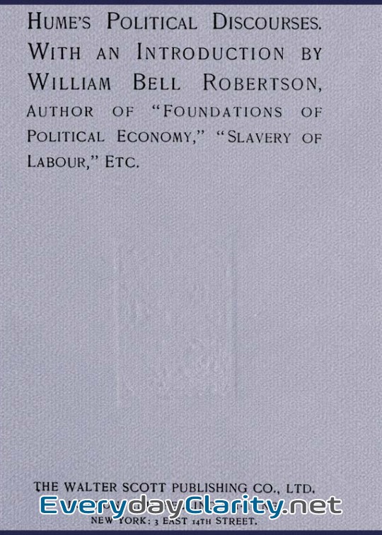 Book cover: Hume’s Political Discourses