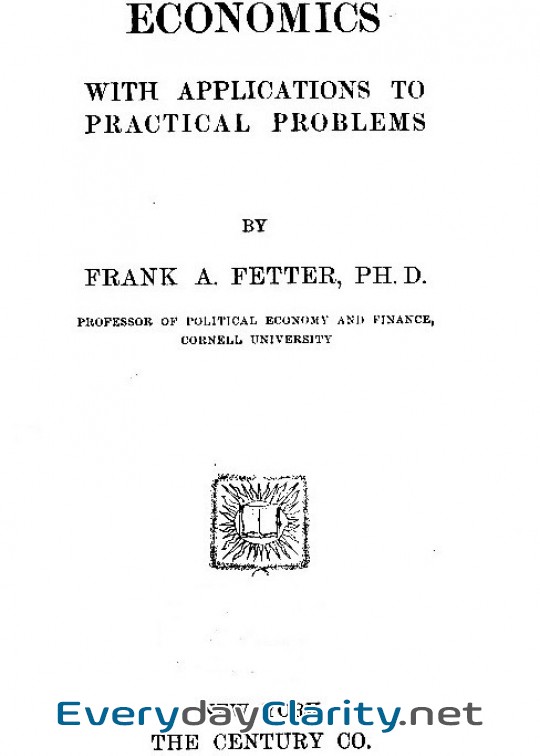 Book cover: The Principles Of Economics, With Applications To Practical Problems