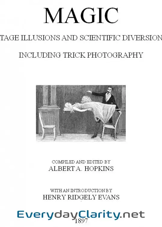 Book cover: Magic, Stage Illusions And Scientific Diversions, Including Trick Photography