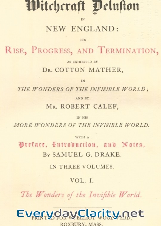 Book cover: The Witchcraft Delusion In New England. Its Rise, Progress, And Termination, (Vol. 1 Of 3)