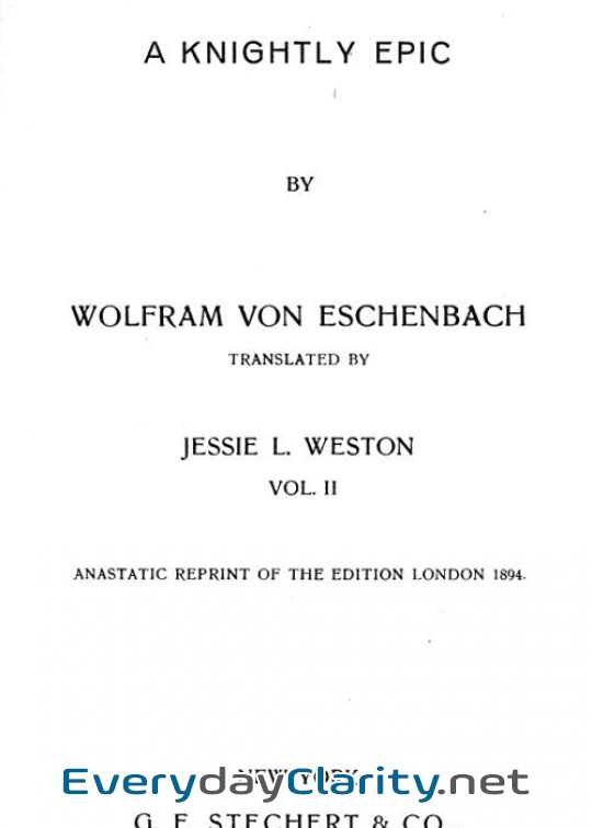 Book cover: Parzival. A Knightly Epic (Vol. 2 Of 2)