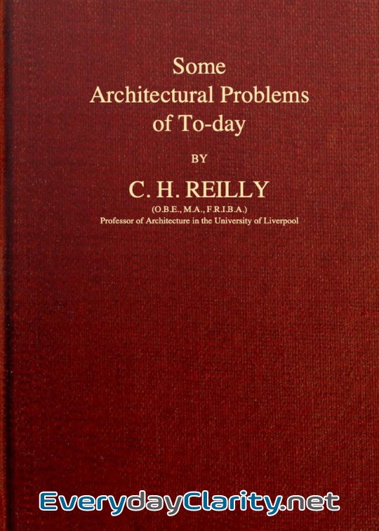 Book cover: Some Architectural Problems Of To-Day
