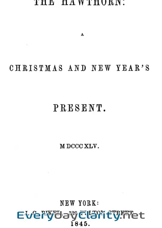Book cover image The Hawthorne. A Christmas And New Years Present