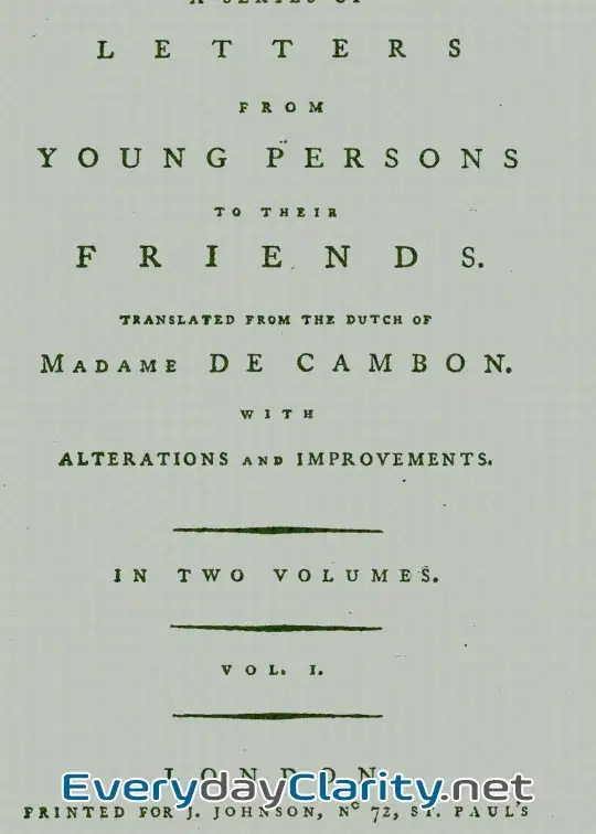 Book cover: Young Grandison, Volume 1 (Of 2) . A Series Of Letters From Young Persons To Their Friends
