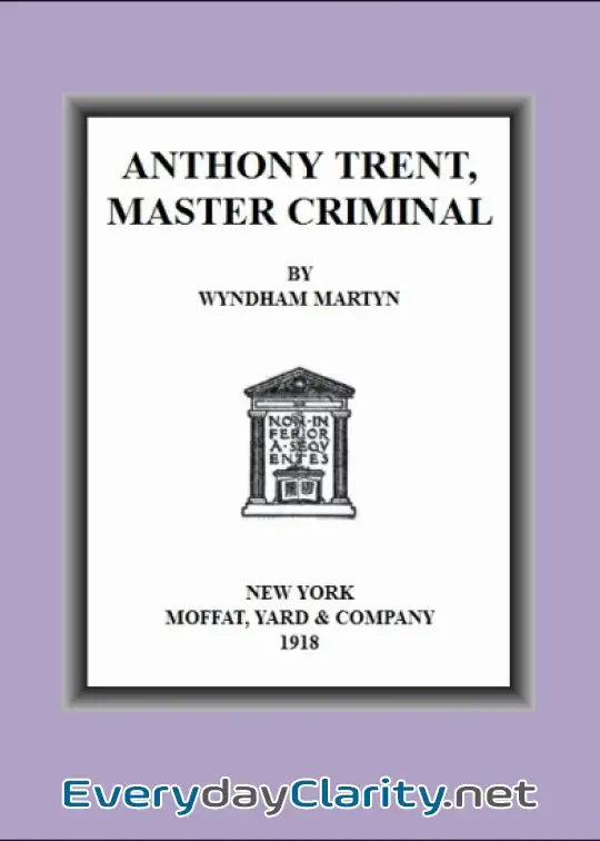 Book cover: Anthony Trent, Master Criminal