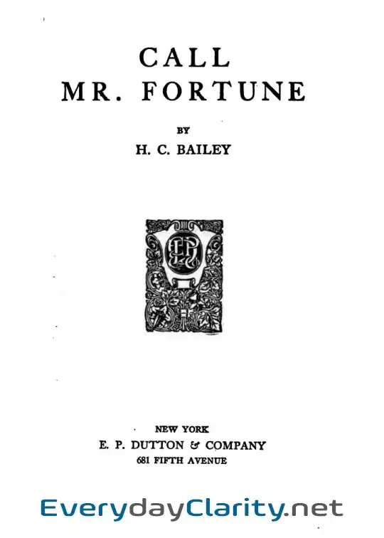 Book cover: Call Mr. Fortune